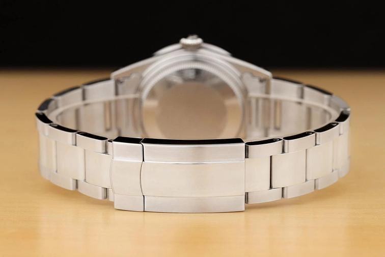 ROLEX DATEJUST 1601 18K WHITE GOLD STEEL SILVER DIAL DIAMOND OYSTER BAND WATCH - 6