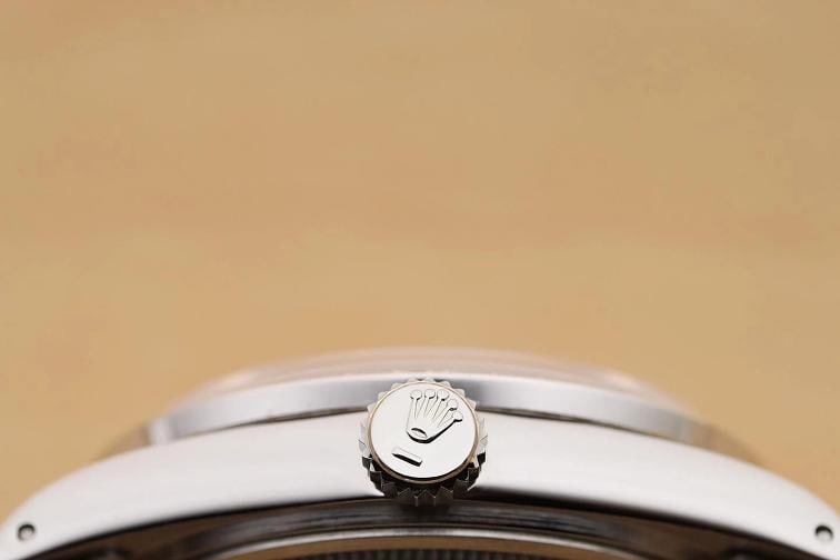 ROLEX DATEJUST 1601 18K WHITE GOLD STEEL SILVER DIAL DIAMOND OYSTER BAND WATCH - 9