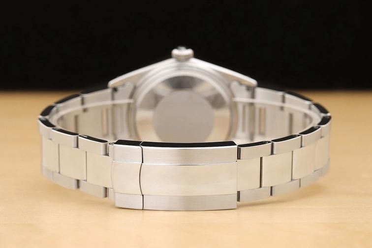 ROLEX MENS DATEJUST 16014 BLACK DIAL 18K WHITE GOLD STEEL WATCH w/ OYSTER BAND - 6