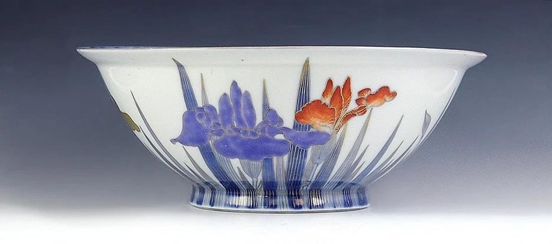 VTG Japanese Studio Pottery Large Bowl Ship Design c1920s-1930s - 2