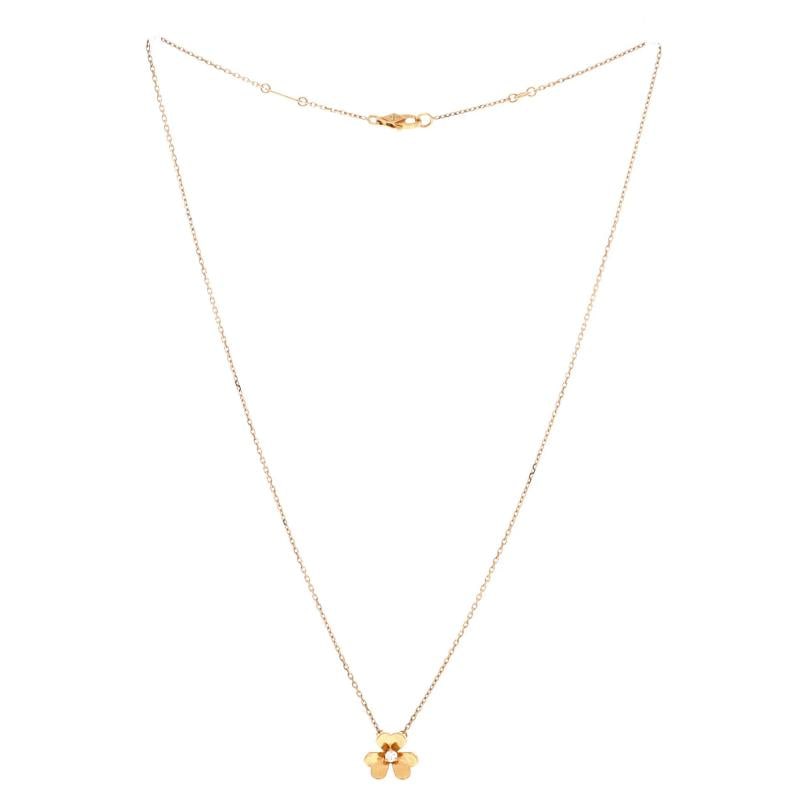 Van Cleef & Arpels Frivole Pendant Necklace 18K Yellow Gold and Diamond Mini - 2