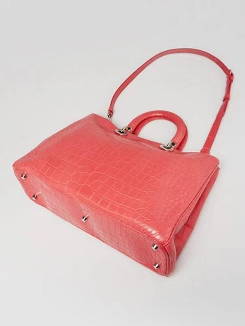 Christian Dior Pink Alligator Large Diorissimo Tote Bag - 3