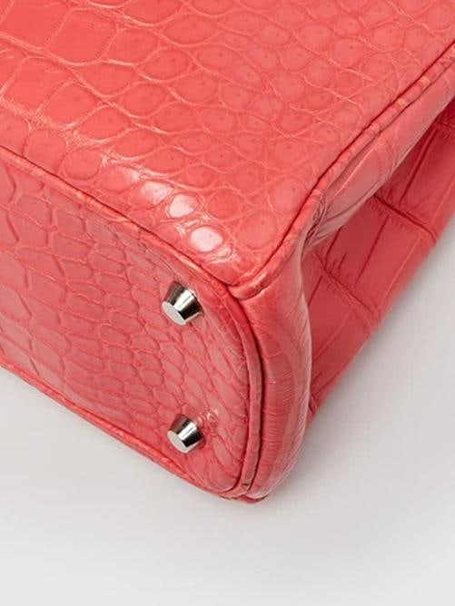 Christian Dior Pink Alligator Large Diorissimo Tote Bag - 4