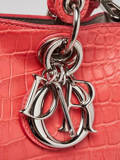 Christian Dior Pink Alligator Large Diorissimo Tote Bag - 7