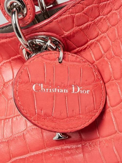 Christian Dior Pink Alligator Large Diorissimo Tote Bag - 8