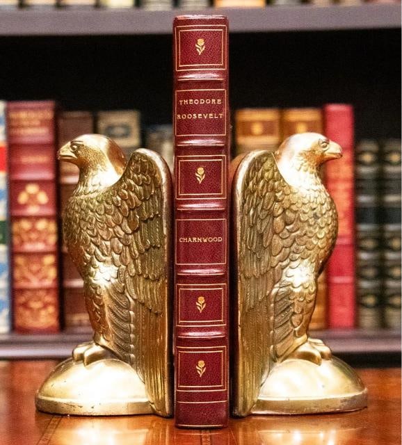 1923 Theodore Roosevelt by Lord Charnwood 1st Edition Leather Bound by Lauriat: Country of Origin: United States,Binding: Leather,Language: English,Original/Facsimile: Original,Place of Publication: Boston,Special Attributes: 1st Edition, Illustrated, Fine Leather Bindings,