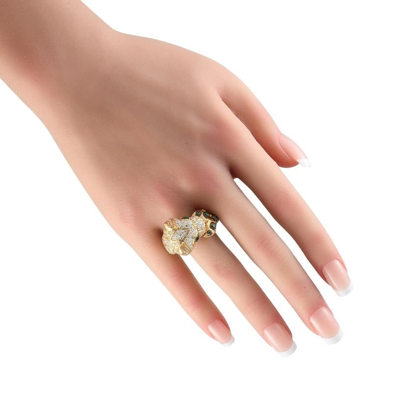 Gucci High Jewelry Collection 18K Yellow Gold 2.50ct Diamond and Tsavorite Tige - 3