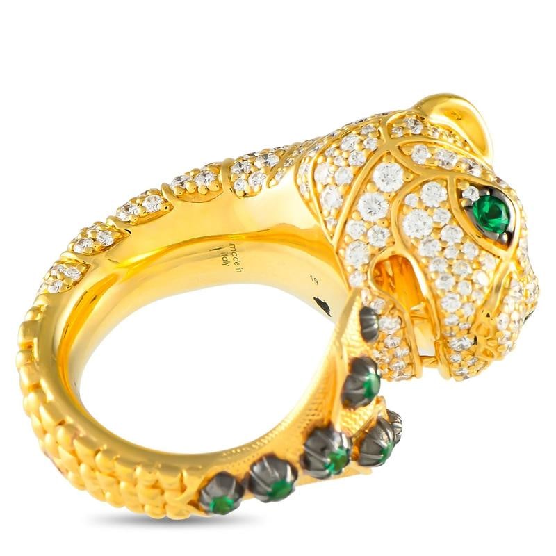 Gucci High Jewelry Collection 18K Yellow Gold 2.50ct Diamond and Tsavorite Tige - 5