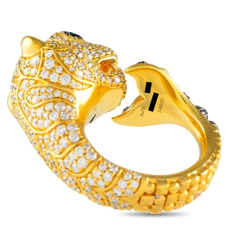 Gucci High Jewelry Collection 18K Yellow Gold 2.50ct Diamond and Tsavorite Tige - 6