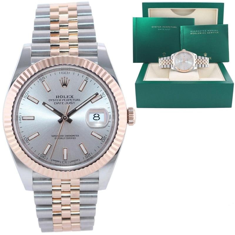 MINT Rolex DateJust 41 126331 Sundust Everose Gold 18K Two-Tone Jubilee Watch: Condition: Pre-owned - Excellent,Brand: Rolex,Department: Men,Type: Wristwatch,Country of Origin: Switzerland Brand Rolex (Guaranteed Authentic) Model DateJust 41 Reference Number 126331 Serial Number