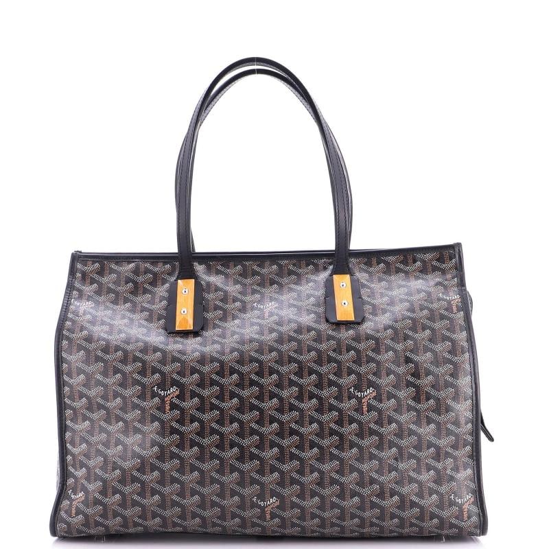 Goyard Marquises Bag Coated Canvas: Measurements: Handle Drop 8", Height 11", Width 15", Depth 6" . Condition: Pre-owned - Good,Brand: Goyard,Exterior Material: Canvas Coated,Style: Totes,Exterior Color: Black,Department: Women,Size: