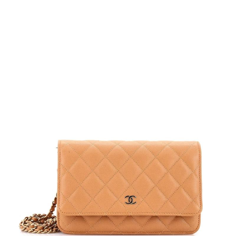 Chanel Wallet on Chain Quilted Caviar: Measurements: Handle Drop 9", Height 4.5", Width 7.5", Depth 2", Strap Drop 21" . Condition: Pre-owned - Excellent,Brand: Chanel,Exterior Material: Leather,Style: Cross Body Bags,Exterior Color:
