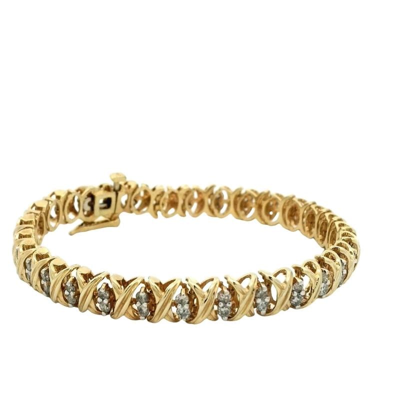 1.8CTW Diamond Bracelet In 14K Yellow Gold - 5