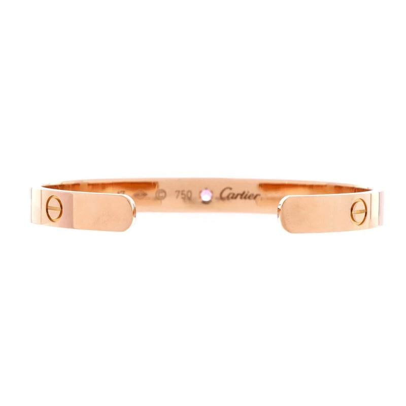 Cartier Love Cuff Bracelet 18K Rose Gold with Pink Sapphire - 3