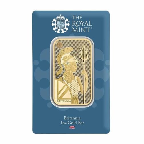 1 oz Gold Bar - The Royal Mint Britannia (New Assay): Brand: Private Mint,MPN: 320173,Year: N/A,Fineness: 0.9999,Denomination: N/A,Country of Origin: England,Circulated/Uncirculated: None,Certification: Uncertified 
