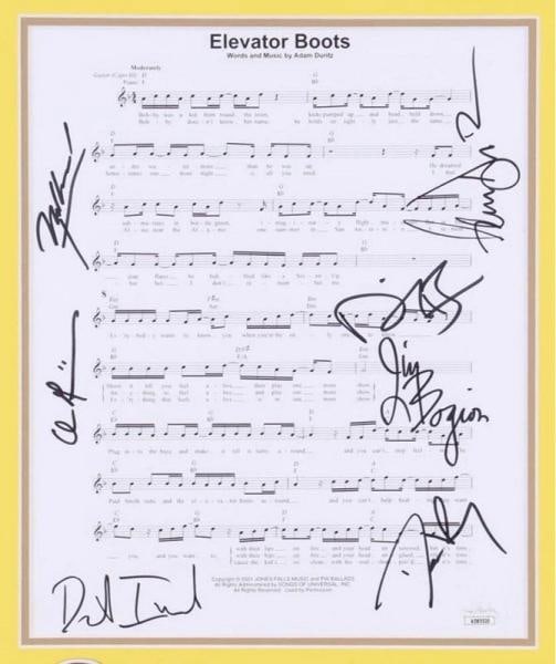 Counting Crows Signed Elevator Boots Sheet Music Framed JSA COA Adam Duritz +6 - 2
