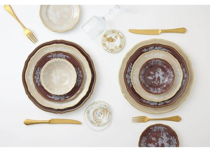 Richard Ginori Oriente Italiano Castagna - Set 12 dinner plates CMS 26,5 / - - 2