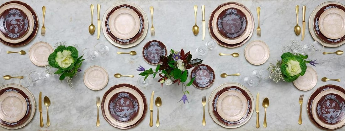 Richard Ginori Oriente Italiano Castagna - Set 12 dinner plates CMS 26,5 / - - 4