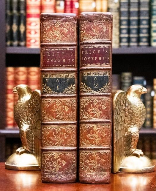 1777 The Works of Flavius Josephus Jewish Wars Lg Quarto 11 Tall Copper Plates: Author: Flavius Josephus,Country of Origin: United States of America,Publisher: Fielding and Walker,Year Printed: 1777,Binding: Leather,Subject: Illustrated 