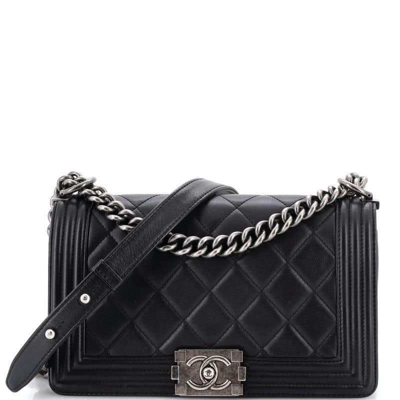 Chanel Boy Flap Bag Quilted Lambskin Old Medium (1 of 8)