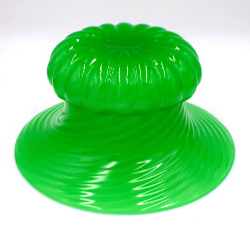 Steuben art Glass Green Jade Vase - Bowl - Signed - 7