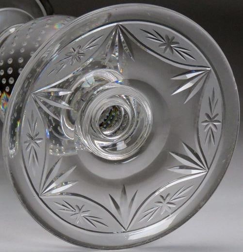 Large Impressive American Cut & Etched Glass Vase w Controlled Bubble Stem - 3