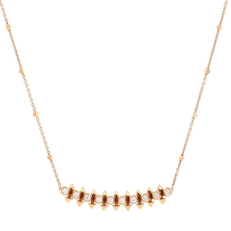 Cartier Clash de Cartier Pendant Necklace 18K Rose Gold with Diamonds: Measurements: Length: 15.5 - 16.75 ", Pendant Length: 8.30 mm, Pendant Width: 36.50 mm . Condition: Pre-owned - Good,Brand: Cartier,Main Stone: Diamond,Metal: 18K Rose Gold,Metal Purity: 18K,Style: