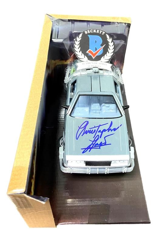 CHRISTOPHER LLOYD SIGNED AUTO BACK TO THE FUTURE 1:24 DELOREAN DIECAST BECKETT: Industry: Movies,Movie: BACK TO THE FUTURE,Signed by: CHRISTOPHER LLOYD,Autograph Authentication: Beckett,Original/Reproduction: Original,Country of Origin: United States 