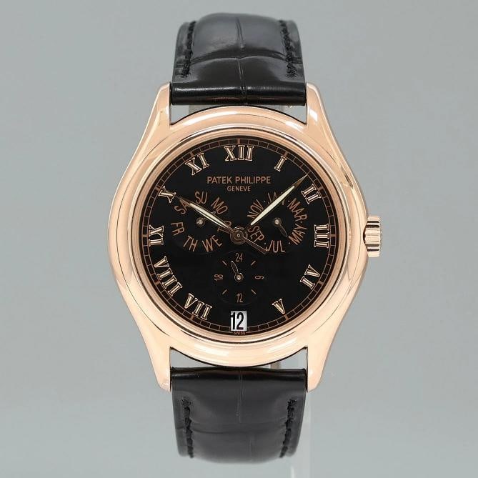 MINT Patek Philippe Rose Gold Annual Calendar 5035r Black Roman 37mm Watch Box - 2
