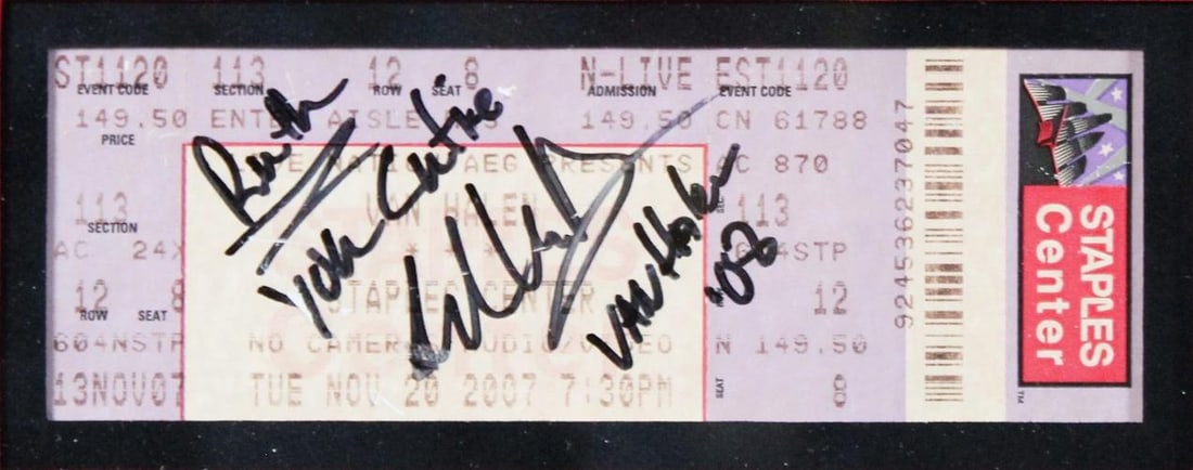 Eddie Van Halen Van Halen Authentic Signed Framed Display BAS - 3