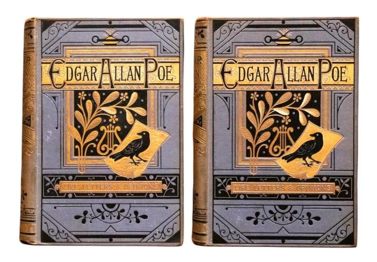 1880 Edgar Allan Poe His Life Letters & Opinions Fine Bindings First Edition: Author: Edgar Allan Poe,Country of Origin: United States of America,Publisher: John Hogg,Year Printed: 1880,Binding: Fine Binding 