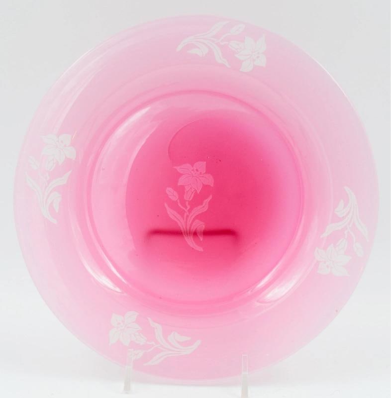 Steuben Rosaline Art Glass Dessert Plate, Circa 1920: Condition: Used,Country of Origin: United States,Brand: Steuben,Pattern: Rosaline,Type: Plate,Year Manufactured: 1920,Material: Glass,Production Style: Art Glass,Vintage: Yes 