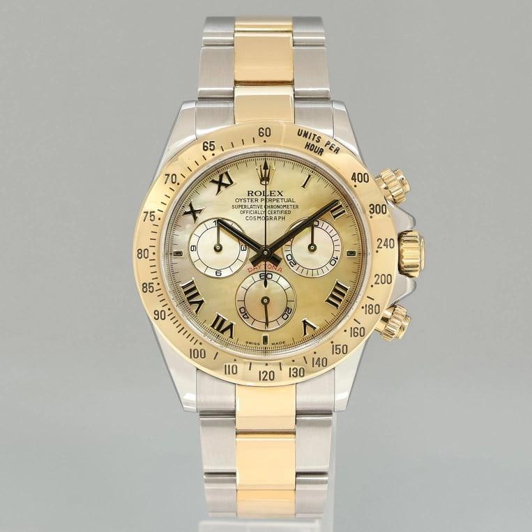 2015 MINT Rolex Daytona 116523 Champagne Mother of Pearl Yellow Gold Two Tone - 2