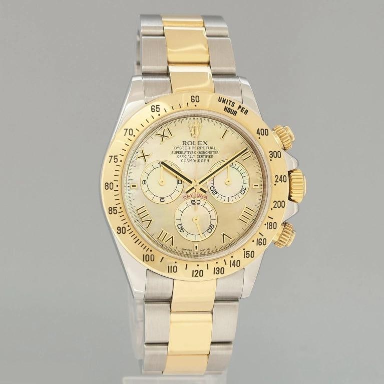 2015 MINT Rolex Daytona 116523 Champagne Mother of Pearl Yellow Gold Two Tone - 3