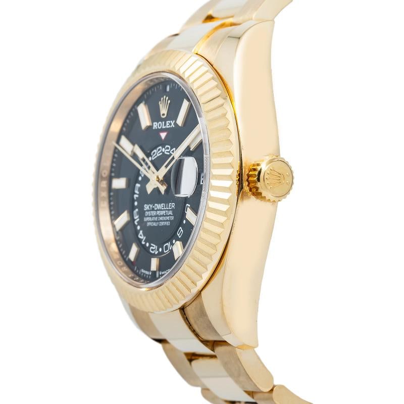 Rolex Sky-Dweller 336938 MINT 18k Yellow Gold Black Dial Men's Watch 42mm - 3