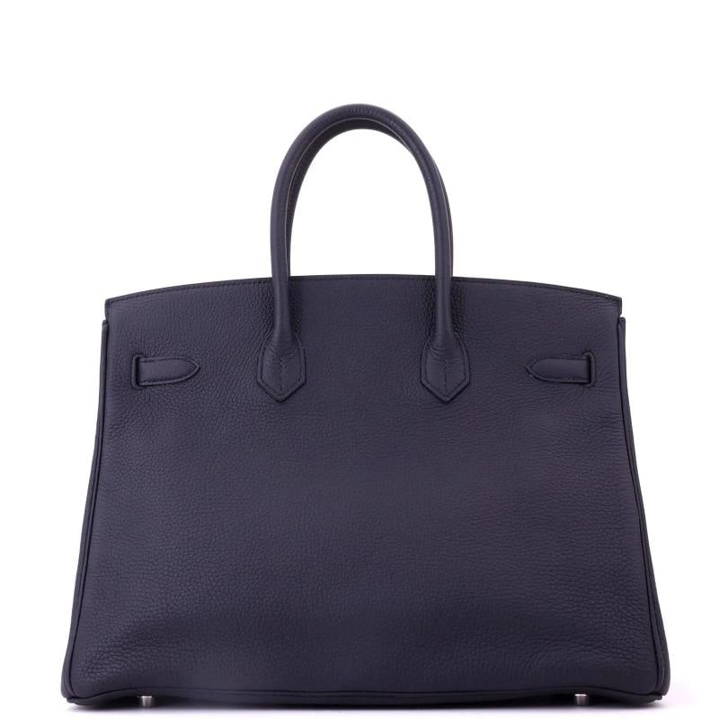 Hermes Birkin Handbag Blue Togo with Palladium Hardware 35 - 4