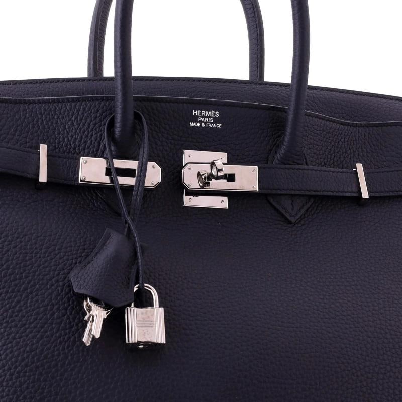 Hermes Birkin Handbag Blue Togo with Palladium Hardware 35 - 7