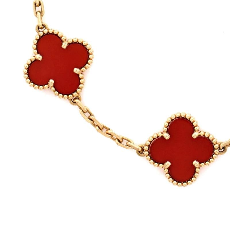 Van Cleef & Arpels Vintage Alhambra 5 Motifs Bracelet 18K Yellow Gold - 3