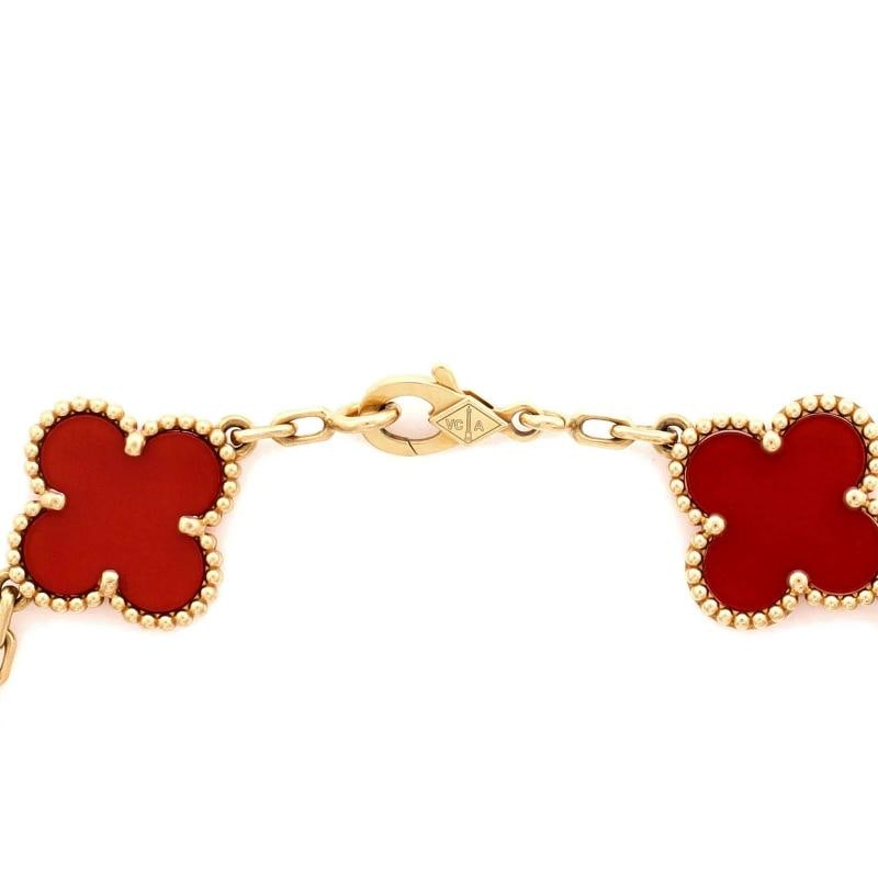 Van Cleef & Arpels Vintage Alhambra 5 Motifs Bracelet 18K Yellow Gold - 4