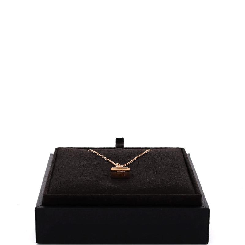 Hermes Birkin Amulette NM Pendant Necklace 18K Rose Gold and Diamonds - 2