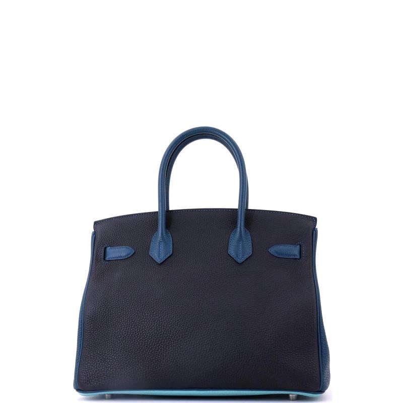 Hermes Birkin Handbag Tricolor Togo with Brushed Palladium Hardware 30 - 4