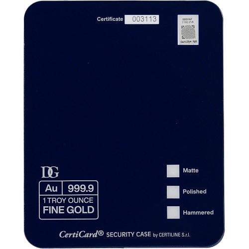 1 oz Hammered Gold Wearable Bullion Bracelet - Dillon Gage - 999.9 Fine in Card - 2