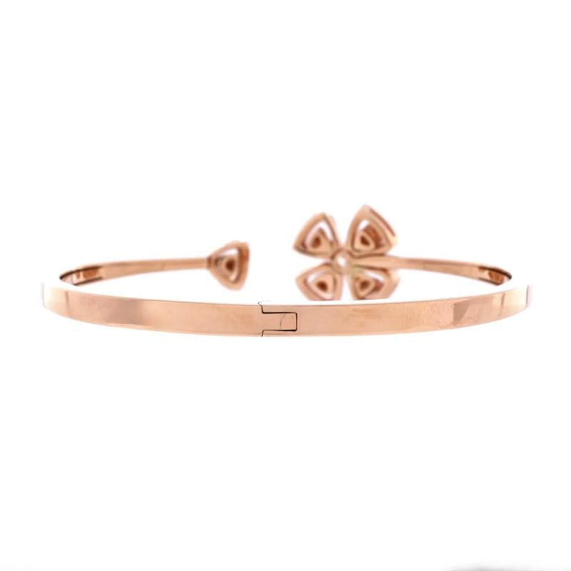 Bvlgari Fiorever Bangle Bracelet 18K Rose Gold with Pave Diamonds - 3