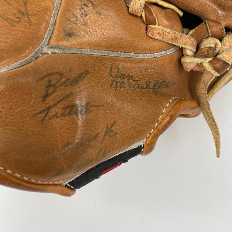 1954 New York Yankees Team Signed Baseball Glove 55 Sigs Mickey Mantle PSA DNA - 13
