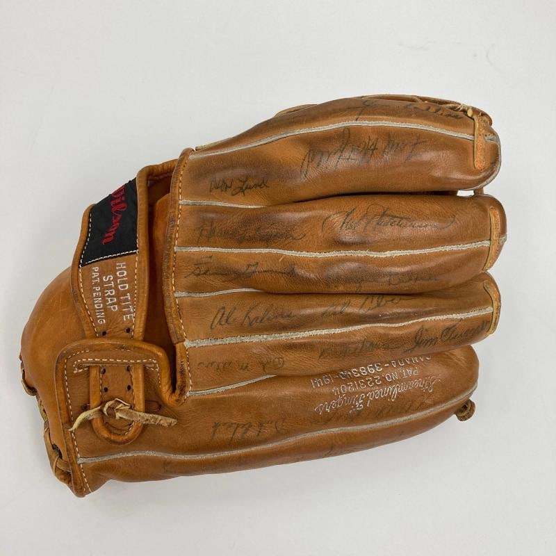 1954 New York Yankees Team Signed Baseball Glove 55 Sigs Mickey Mantle PSA DNA - 6