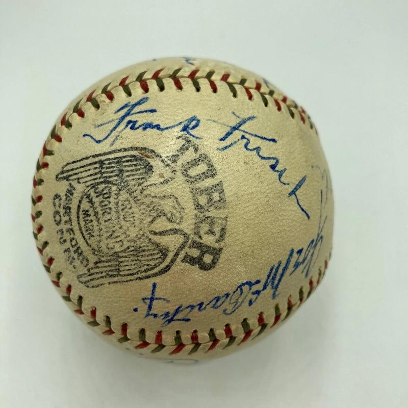 Beautiful Babe Ruth & Lou Gehrig Hall Of Fame Multi Signed Baseball PSA DNA - 5