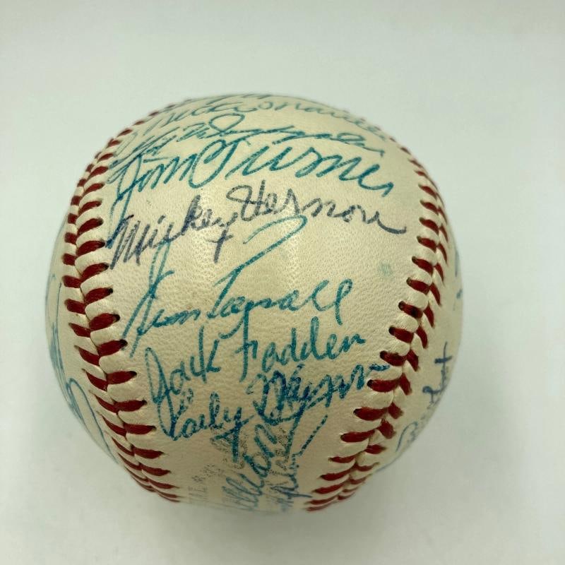 1956 All Star Game Team Signed Baseball Mickey Mantle & Ted Williams PSA DNA COA - 3