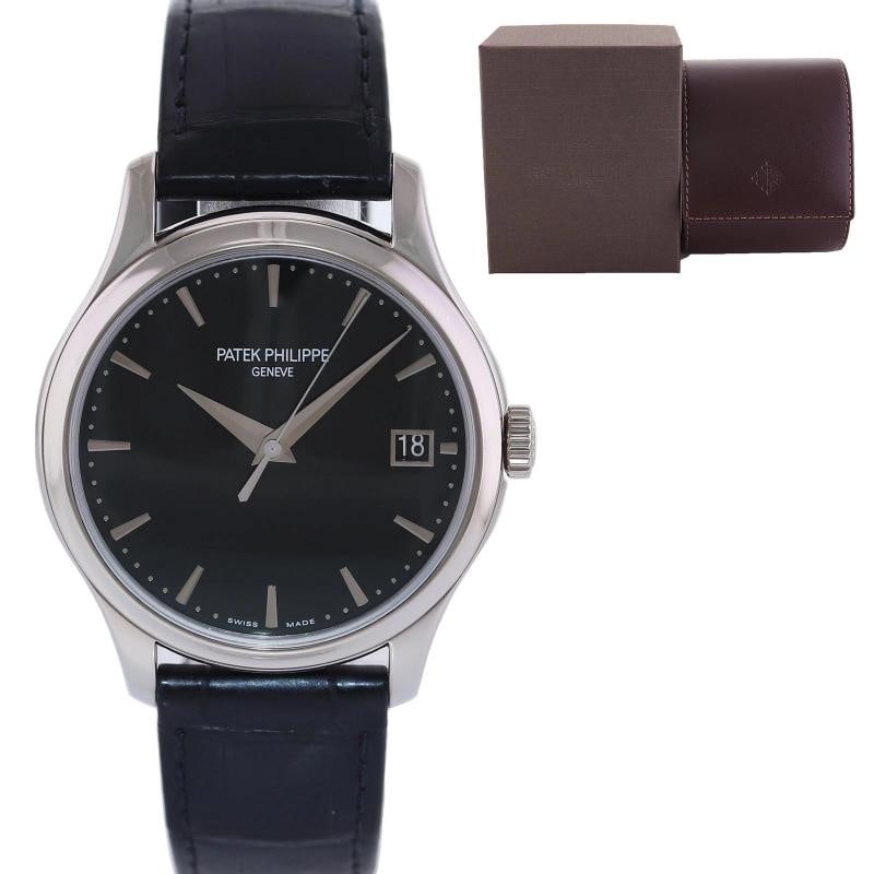 MINT Patek Philippe 5227G 39mm White Gold Black Dial Leather Watch Box: Brand Patek Philippe Model Calatrava Ref # 5227G Gender Men's Metal White Gold Case Size 39 MM Wrist Size Will fit up to a 7.50" inch wrist Movement Patek Philippe Movement Crystal Patek Philippe