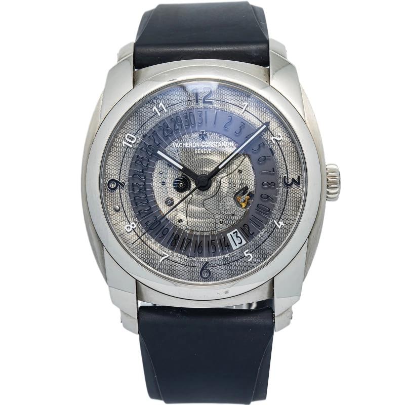 Vacheron Constantin Quai de l'Ile 86050/000D-9343 Palladium Complete Watch 41mm: Case Size 41mm Wrist Fit 7.25 inches Box Yes Papers Yes Condition Ã¢â‚¬â€ Used - Like New Full Specifications Brand Rubber Customized No Serial # 115xxxx