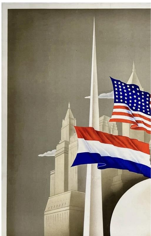 Original Vintage Poster HOLLAND AMERICA LINE NEW YORK WORLD'S FAIR 1939 Rare! - 2